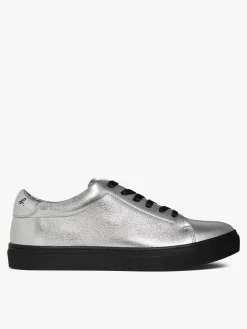 Baptiste Silver-coloured Leather Sneakers<agnès b. Shop
