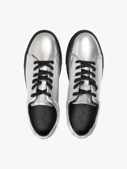 Baptiste Silver-coloured Leather Sneakers<agnès b. Shop