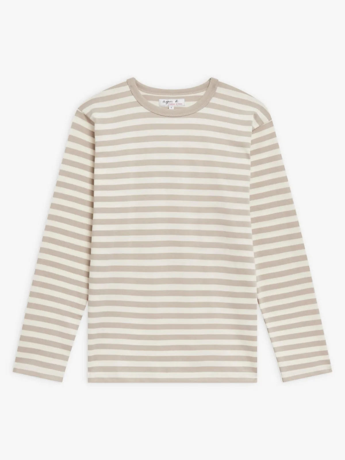 Beige & White Women's Striped Cool T-shirt<agnès b. Best