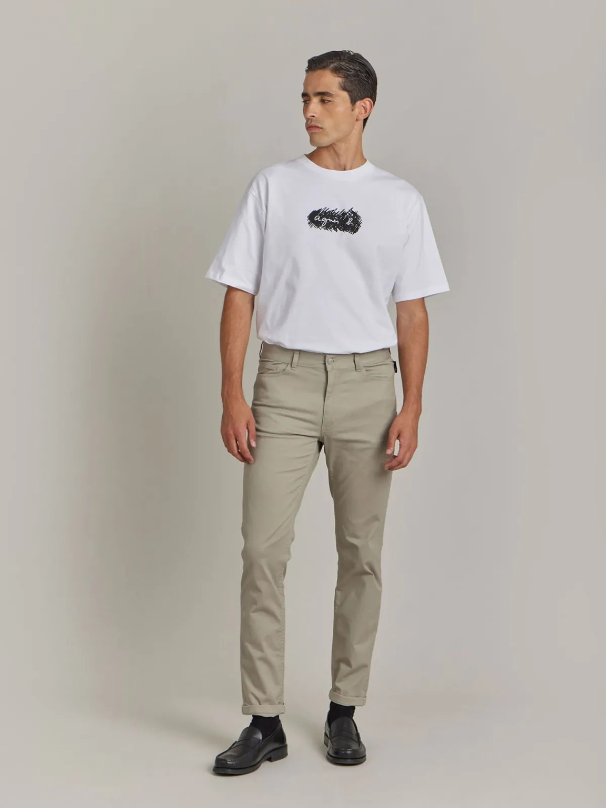 Beige Cotton Iggy Slim Jeans<agnès b. Sale