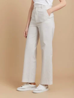 Beige Cotton Striped Amelyn Pants<agnès b. Cheap
