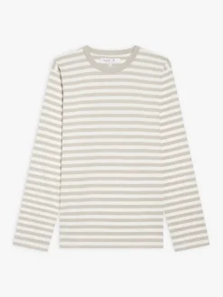 Beige Cotton Striped Mark T-shirt<agnès b. Best