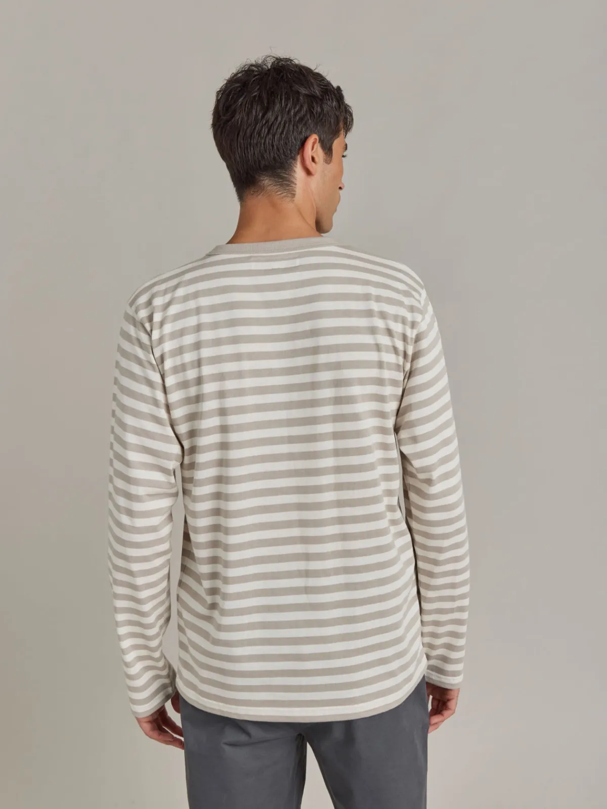 Beige Cotton Striped Mark T-shirt<agnès b. Best