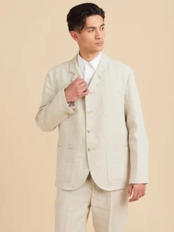 Beige Linen Albin Jacket<agnès b. Hot