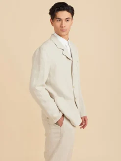 Beige Linen Albin Jacket<agnès b. Hot