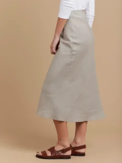 Beige Linen Long Tulipe Skirt<agnès b. Sale