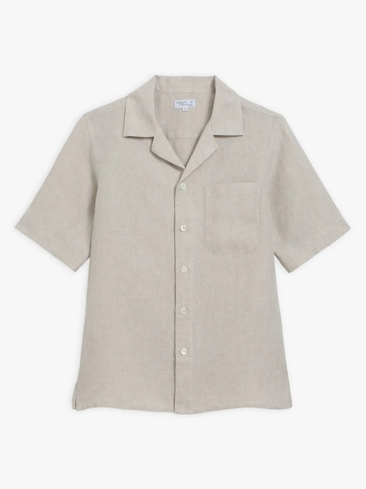 Beige Linen Magnum Shirt<agnès b. New
