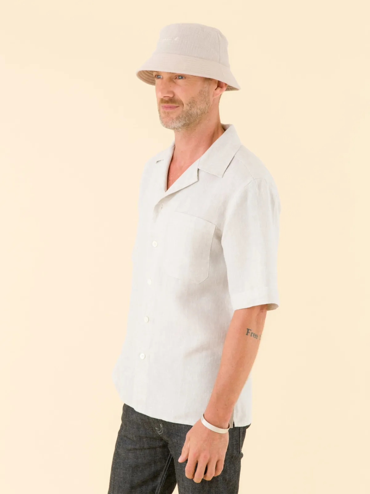 Beige Linen Magnum Shirt<agnès b. New