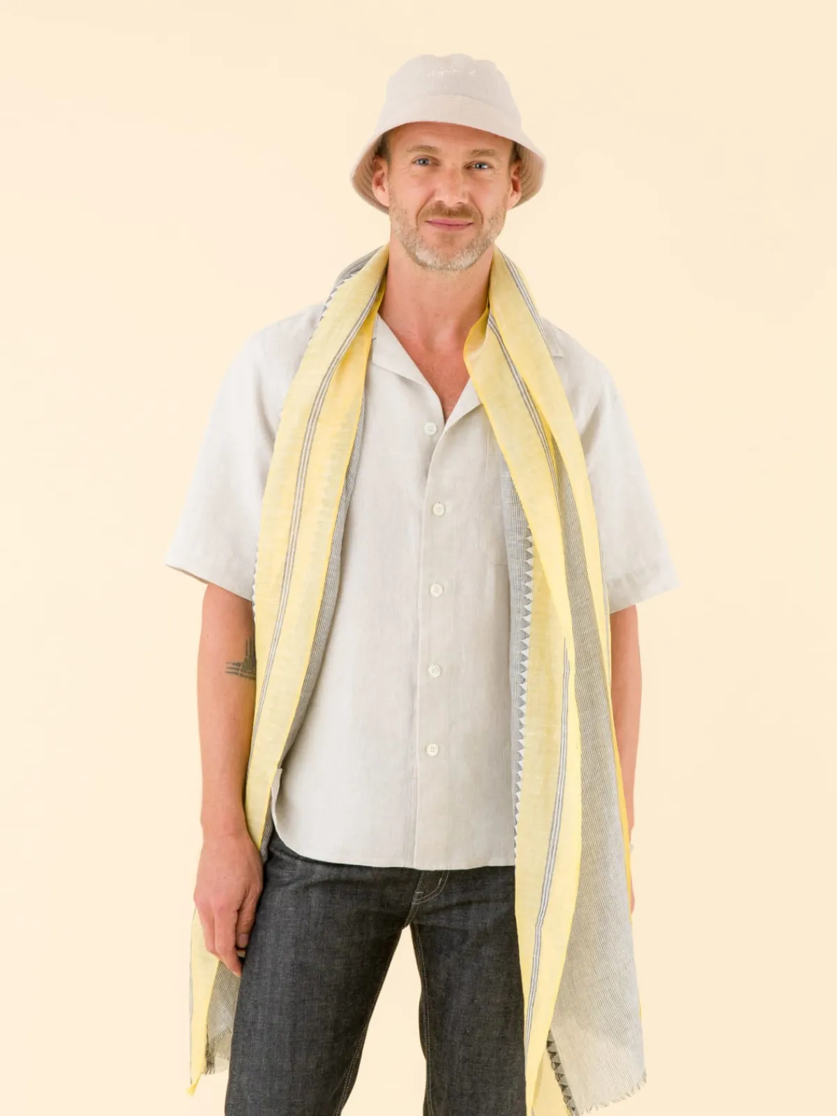 Beige Linen Magnum Shirt<agnès b. New