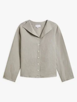 Beige Linen 3/4-sleeve Shirt<agnès b. Flash Sale
