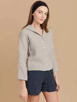 Beige Linen 3/4-sleeve Shirt<agnès b. Flash Sale