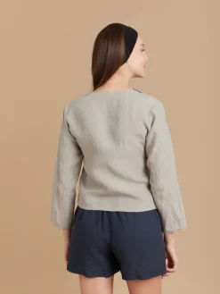 Beige Linen 3/4-sleeve Shirt<agnès b. Flash Sale