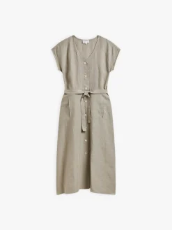 Beige Linen Tie-belt Dress<agnès b. Best Sale