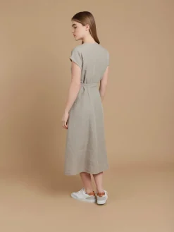 Beige Linen Tie-belt Dress<agnès b. Best Sale