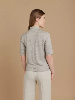 Beige Linen Violaine Striped Shirt<agnès b. Shop