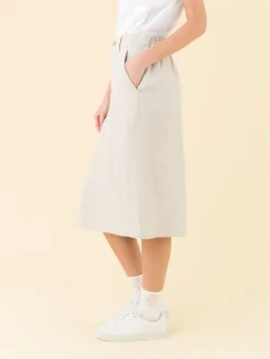 Beige Long 100% Linen Skirt<agnès b. Flash Sale