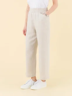 Beige New Moulin Linen Trousers<agnès b. Best