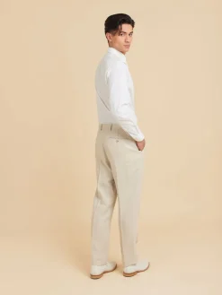 Beige Perfect Pants In 100% Linen<agnès b. Shop