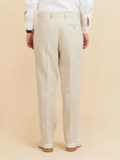 Beige Perfect Pants In 100% Linen<agnès b. Shop