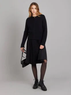 Black 100% Cashmere Zip Cardigan<agnès b. New