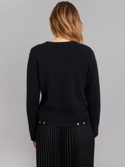Black 100% Cashmere Zip Cardigan<agnès b. New