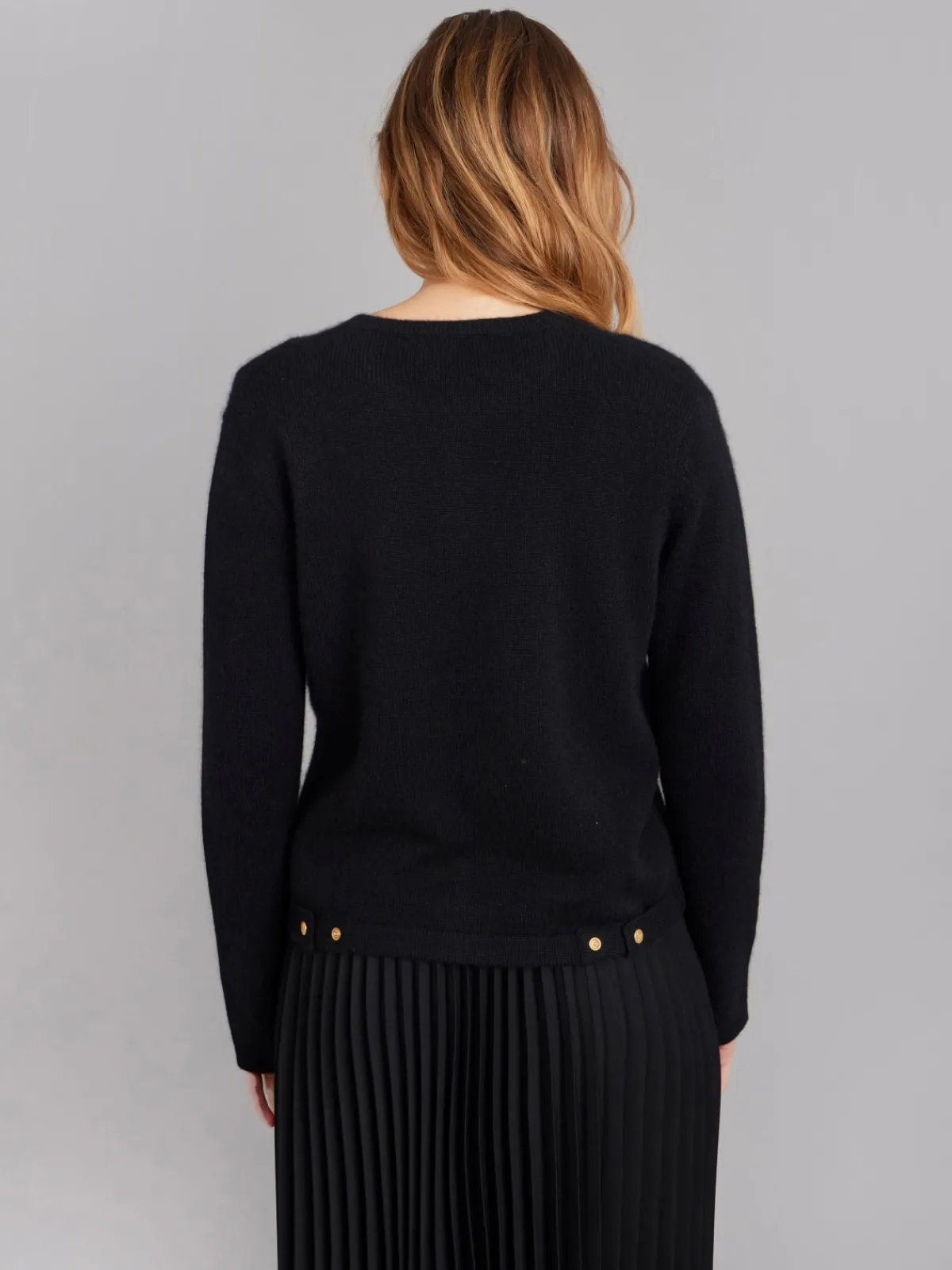 Black 100% Cashmere Zip Cardigan<agnès b. New