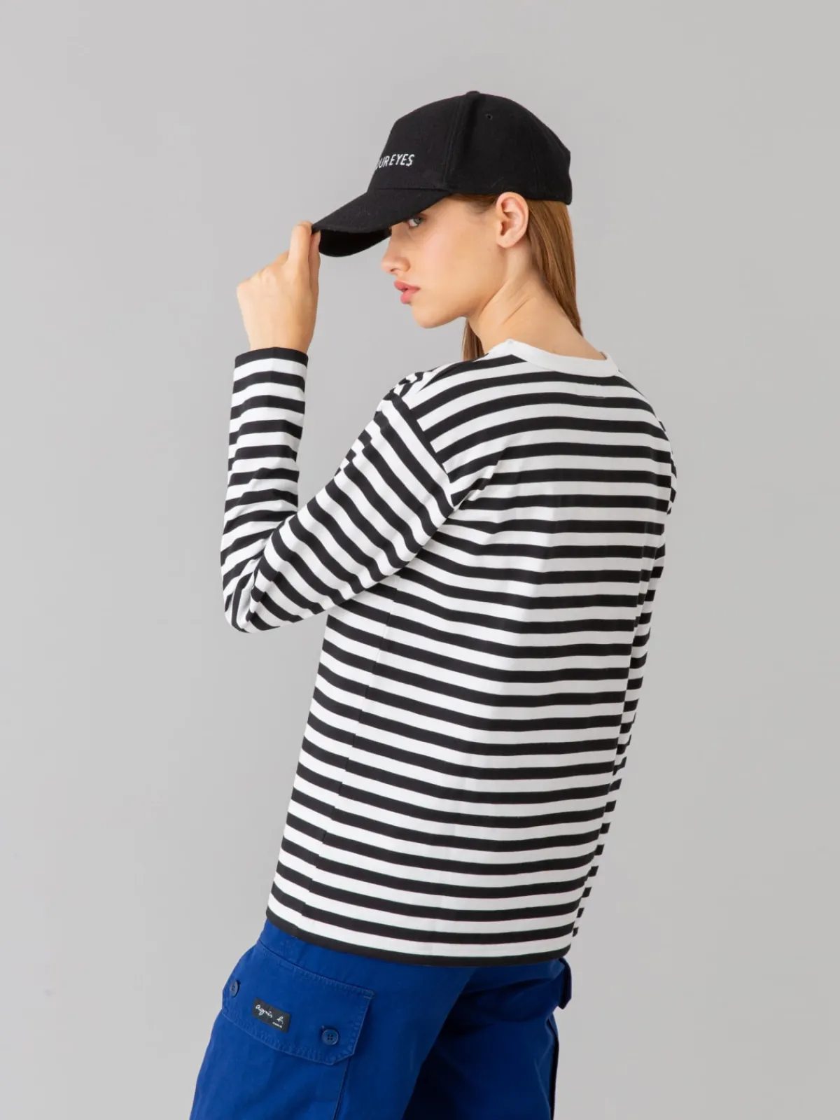 Black & White Women's Striped Cool T-shirt<agnès b. Sale