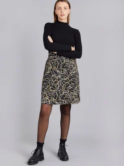 Black Abstract Print Fleur Skirt<agnès b. Store