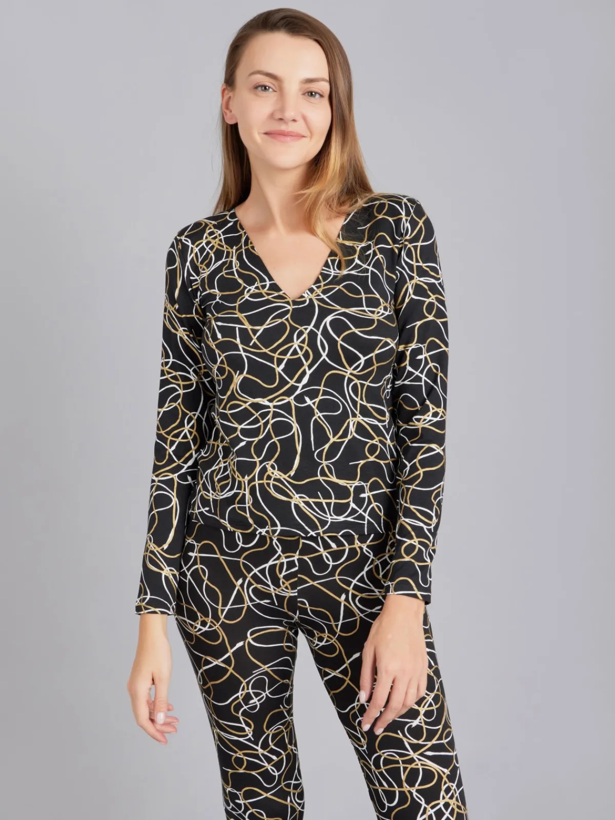 Black Abstract Print Kita Top<agnès b. Cheap