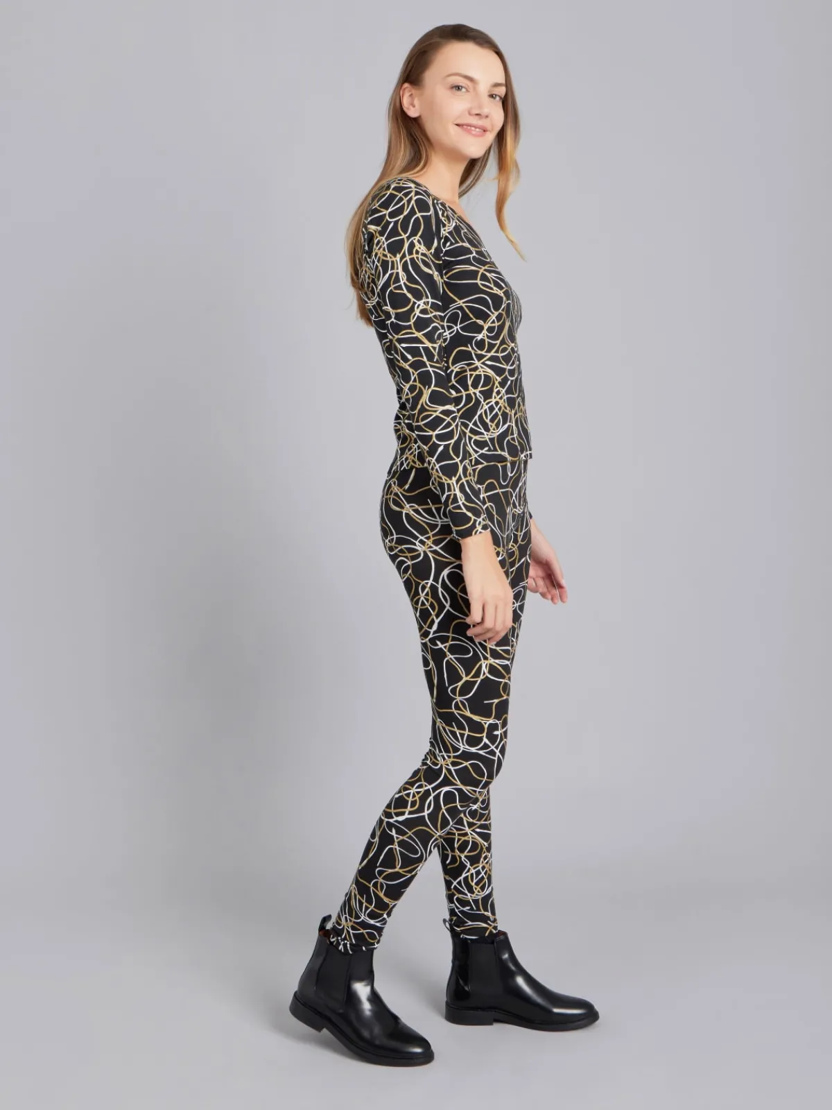Black Abstract Print Kita Top<agnès b. Cheap