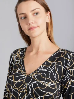 Black Abstract Print Kita Top<agnès b. Cheap