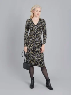 Black Abstract Print Kita Dress<agnès b. New