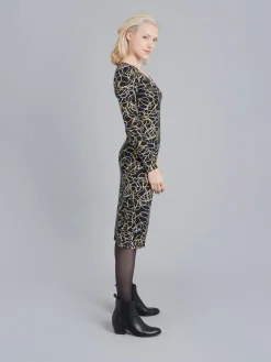 Black Abstract Print Kita Dress<agnès b. New