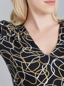 Black Abstract Print Kita Dress<agnès b. New