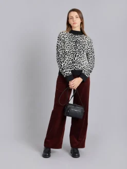 Black Alpaga Reversible Leopard Jumper<agnès b. Online