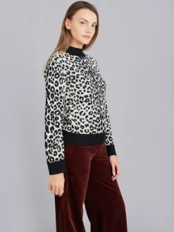 Black Alpaga Reversible Leopard Jumper<agnès b. Online