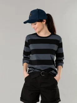 Black And Gray Cotton Cool Wide Stripes T-shirt<agnès b. Hot