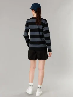 Black And Gray Cotton Cool Wide Stripes T-shirt<agnès b. Hot