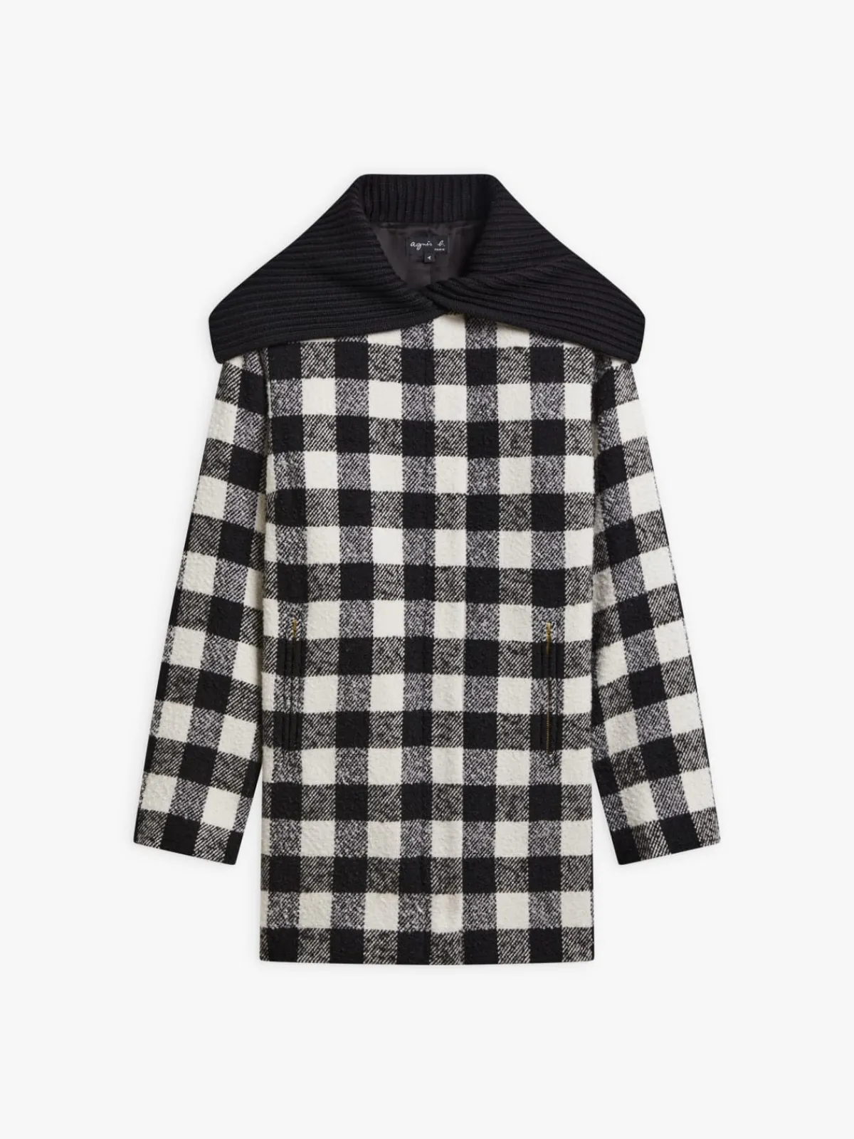 Black And White Checked Mini Coat<agnès b. Fashion