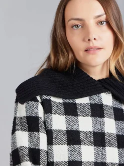 Black And White Checked Mini Coat<agnès b. Fashion