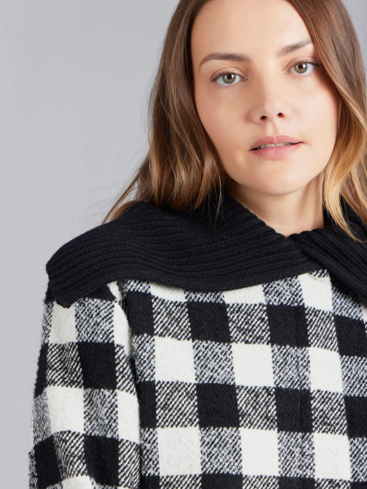 Black And White Checked Mini Coat<agnès b. Fashion