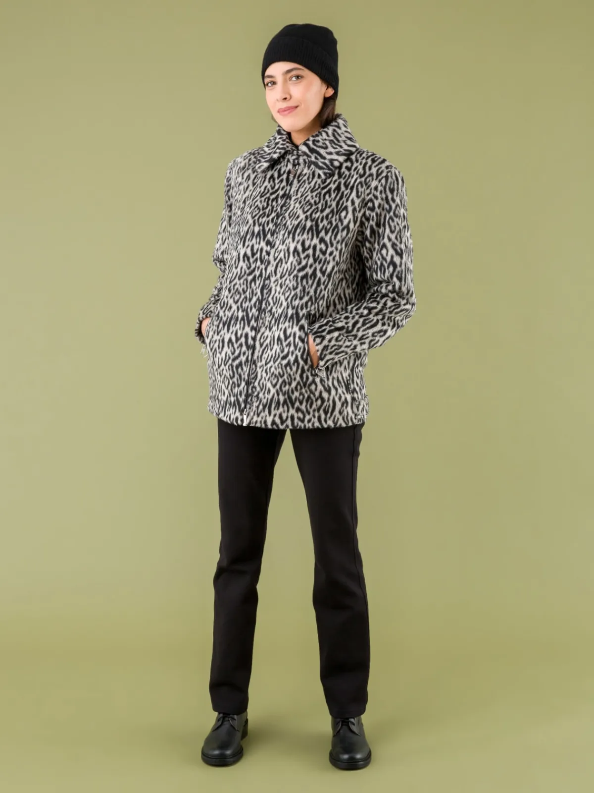 Black And White Leopard Faux Fur Jacket<agnès b. Outlet
