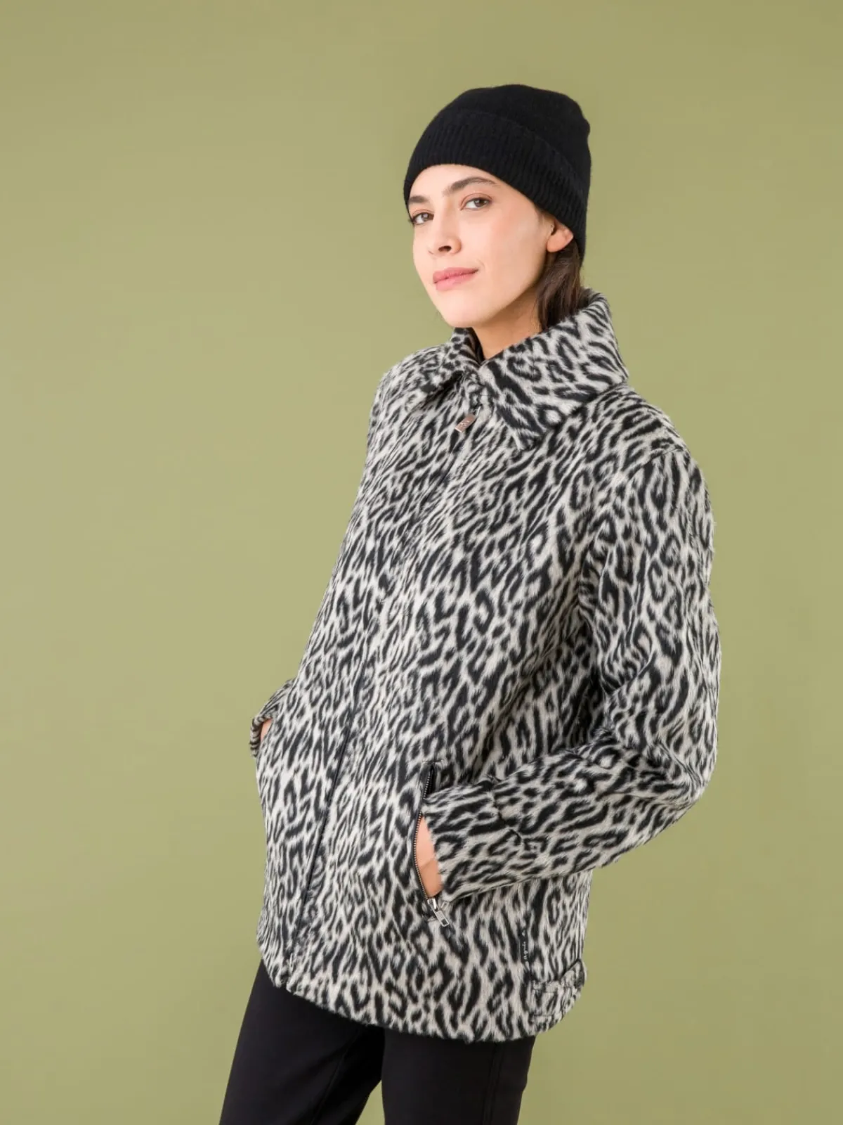 Black And White Leopard Faux Fur Jacket<agnès b. Outlet