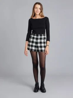 Black And White Plaid Wool Shorts<agnès b. Discount