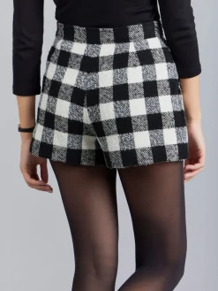 Black And White Plaid Wool Shorts<agnès b. Discount