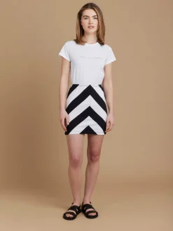 Black And White Striped Graphique Mini Skirt<agnès b. Sale