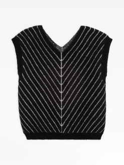 Black And White Striped Mohair Diag Sweater<agnès b. Sale
