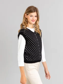 Black And White Striped Mohair Diag Sweater<agnès b. Sale