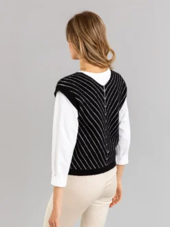 Black And White Striped Mohair Diag Sweater<agnès b. Sale