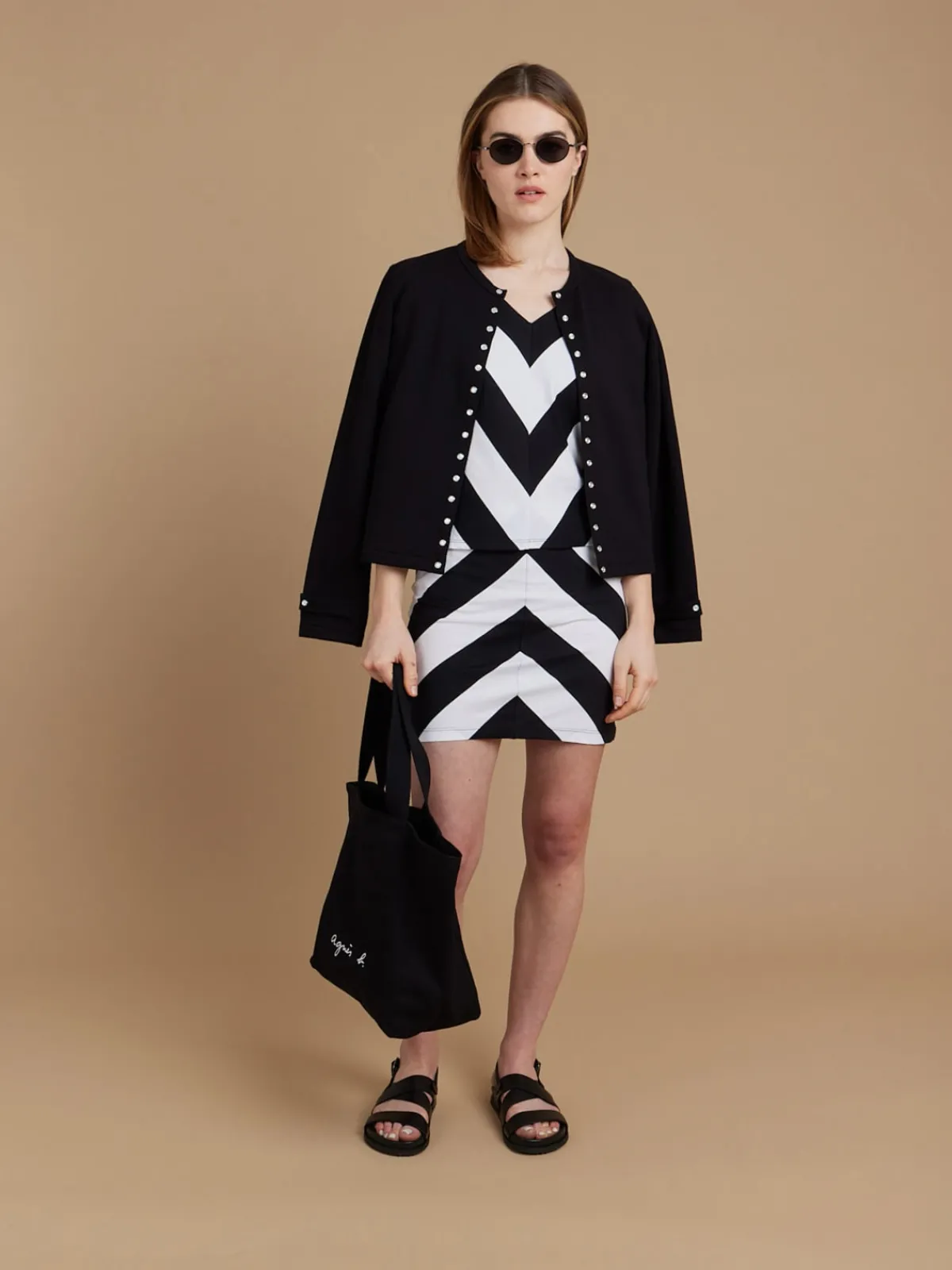 Black And White Striped Melio T-shirt<agnès b. Cheap